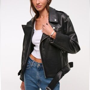 Abercrombie & fitch vegan leather jacket large